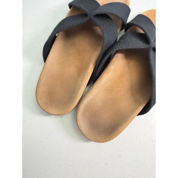 Jenni Kayne Black Knot Slide Sandals Made in Italy Size 38 US 8 Flat Shoes - Picture 6 of 8